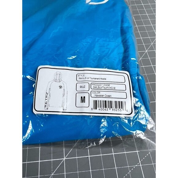 Gillz Men's UV Tournament Hoodie Hawaiian Ocean Blue SZ. M Fishing NEW~~~~ - Picture 3 of 6